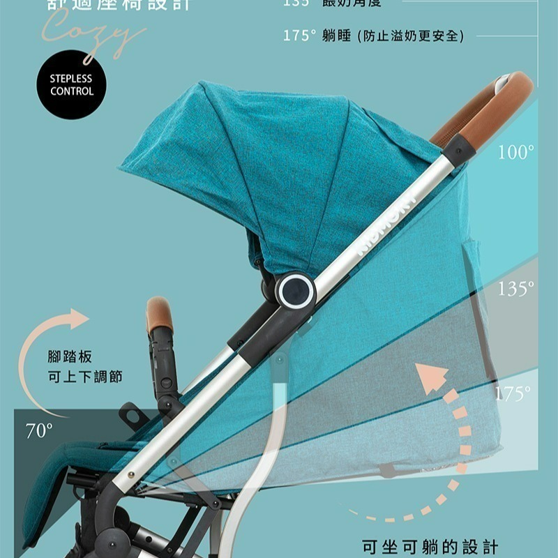 ★贈遮雨罩+掛鉤★ KIDMORY 輕量秒收嬰兒推車（KM-688）多色可選-細節圖7