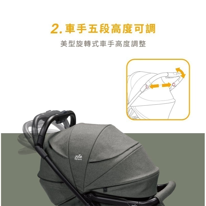 ★送wish斜躺搖籃★ Joie float 4WD drift 橫輕巧x雙向手推車(月影黑/亞麻棕/荒野綠)-細節圖5