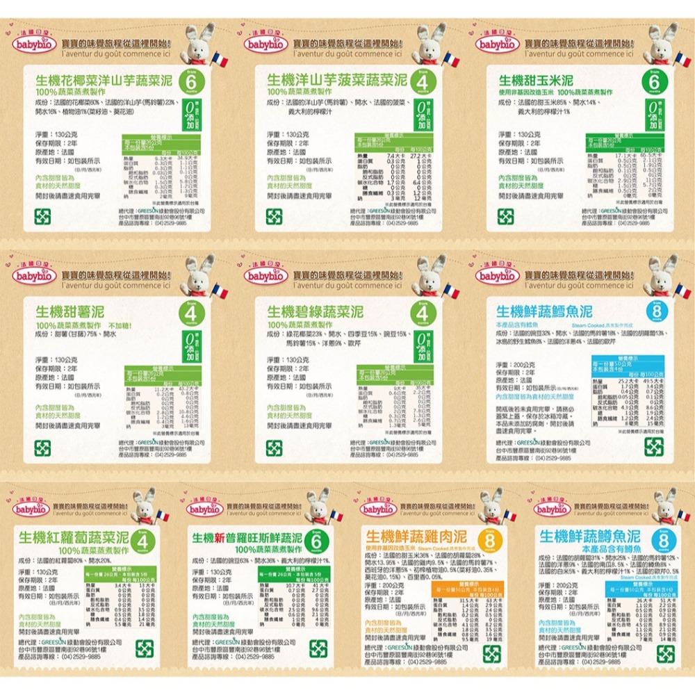 babybio 法國貝優 罐頭泥系列-生機鮮蔬泥/鮮果泥/肉泥(多口味可選)130g/200g 4M/6M/8M-細節圖11