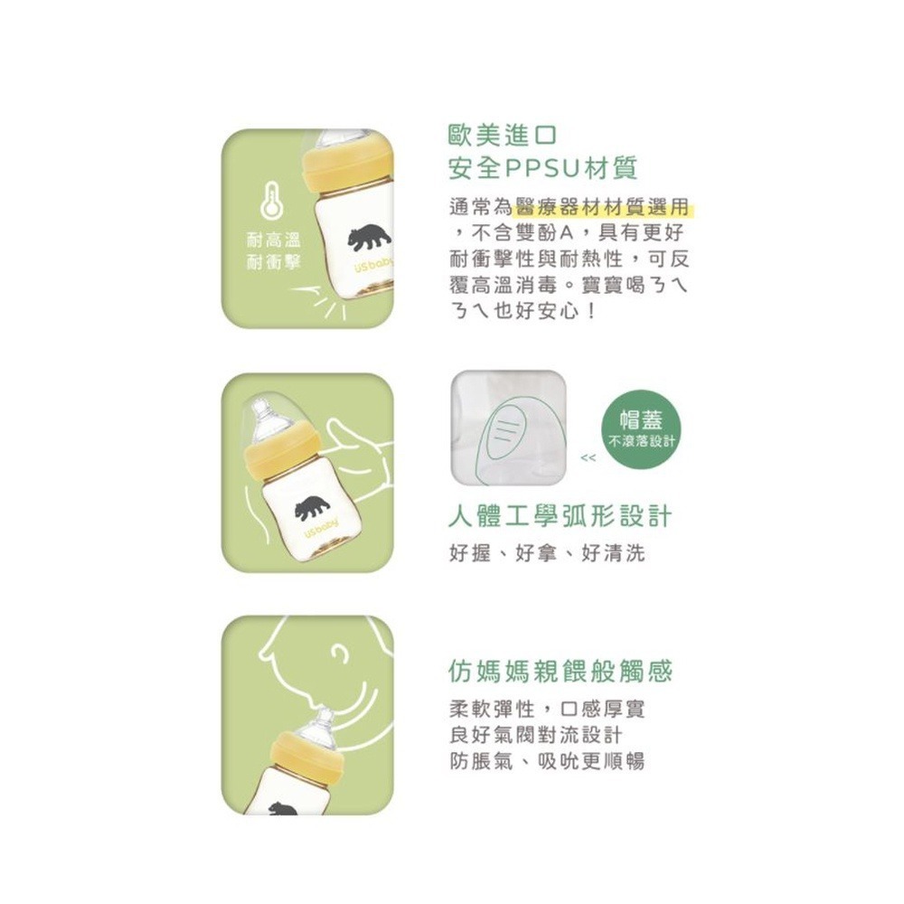 ★買5支送喜多溫奶器★優生 愛地球真母感PPSU奶瓶 寬口徑 160ml/330ml（綠蠵龜/臺灣黑熊）-細節圖4