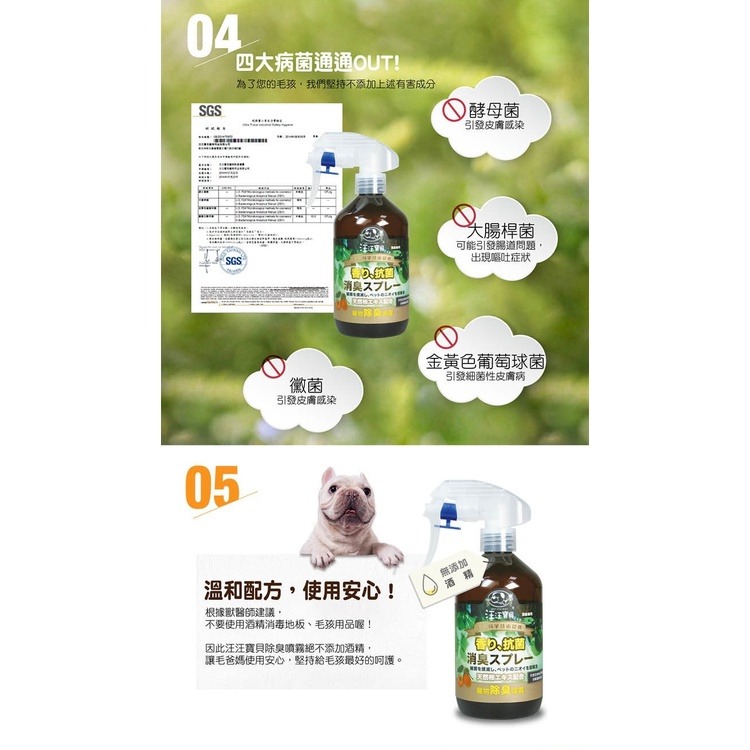 汪汪寶貝 營養除臭洗護組（犬貓適用）（草本洗毛精350ml-除蚤用+除臭噴霧350ml+寵物關節保健營養品350g）-細節圖8