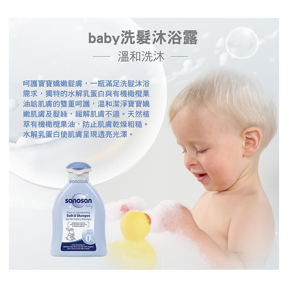 sanosan 珊諾 baby防曬水潤乳霜超值版（防曬水潤乳霜SPF50+75ml 送洗髮沐浴露500ml）-細節圖7