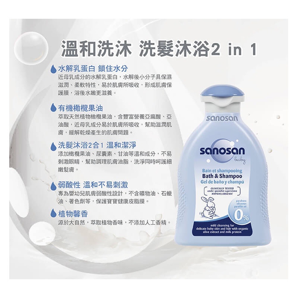 sanosan 珊諾 baby防曬水潤乳霜超值版（防曬水潤乳霜SPF50+75ml 送洗髮沐浴露500ml）-細節圖8