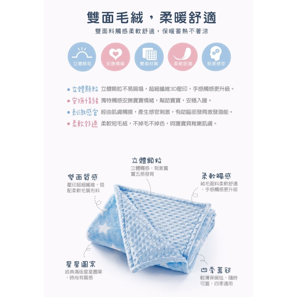 KU.KU 酷咕鴨 神奇荳荳安撫毯（藍 / 紫）-細節圖2