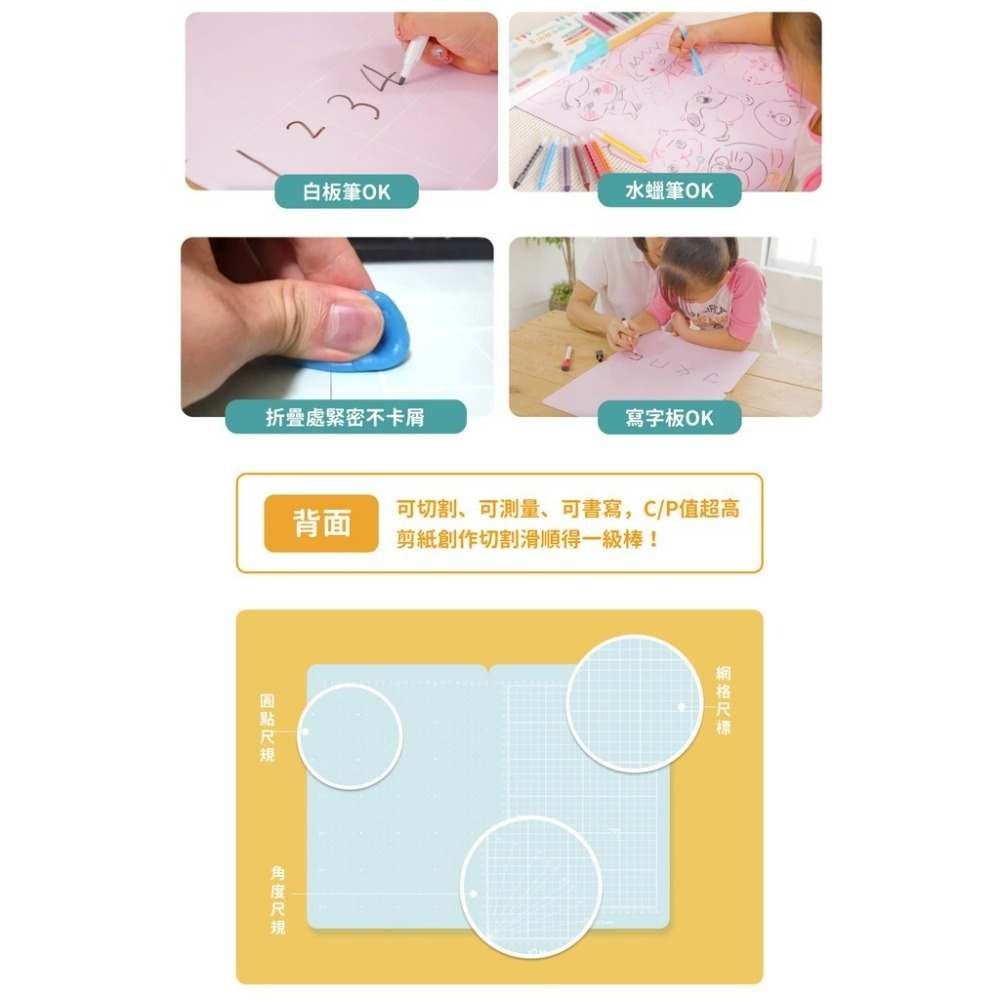 mamayo 媽媽友 成長學習摺疊墊 - 奶油黃（大/小）兒童黏土墊板 / 書寫板 / 塗鴉墊板 / 切割墊板-細節圖5