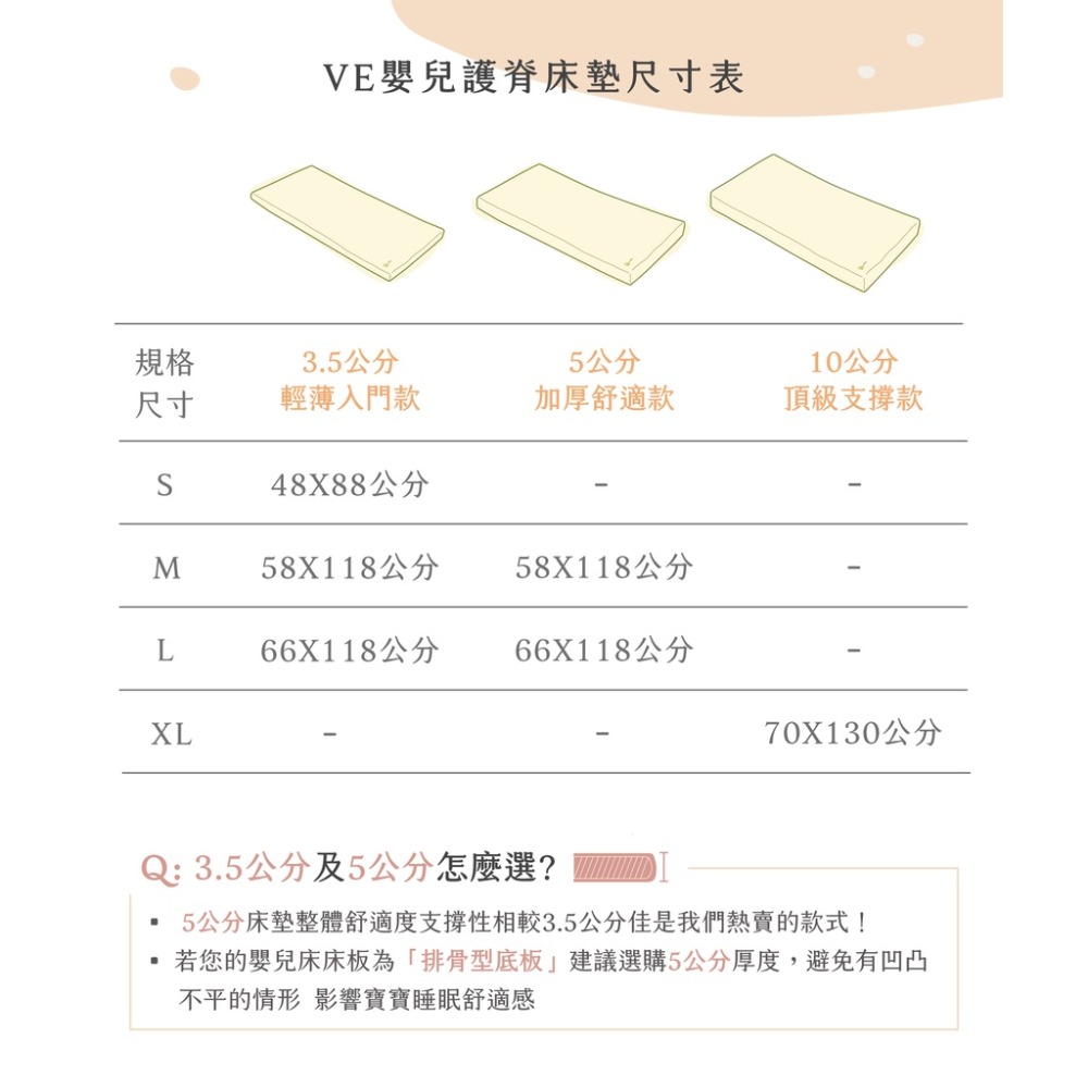媽咪小站 VE 嬰兒護脊床墊(含布套)(S/M/L)-5cm-細節圖9