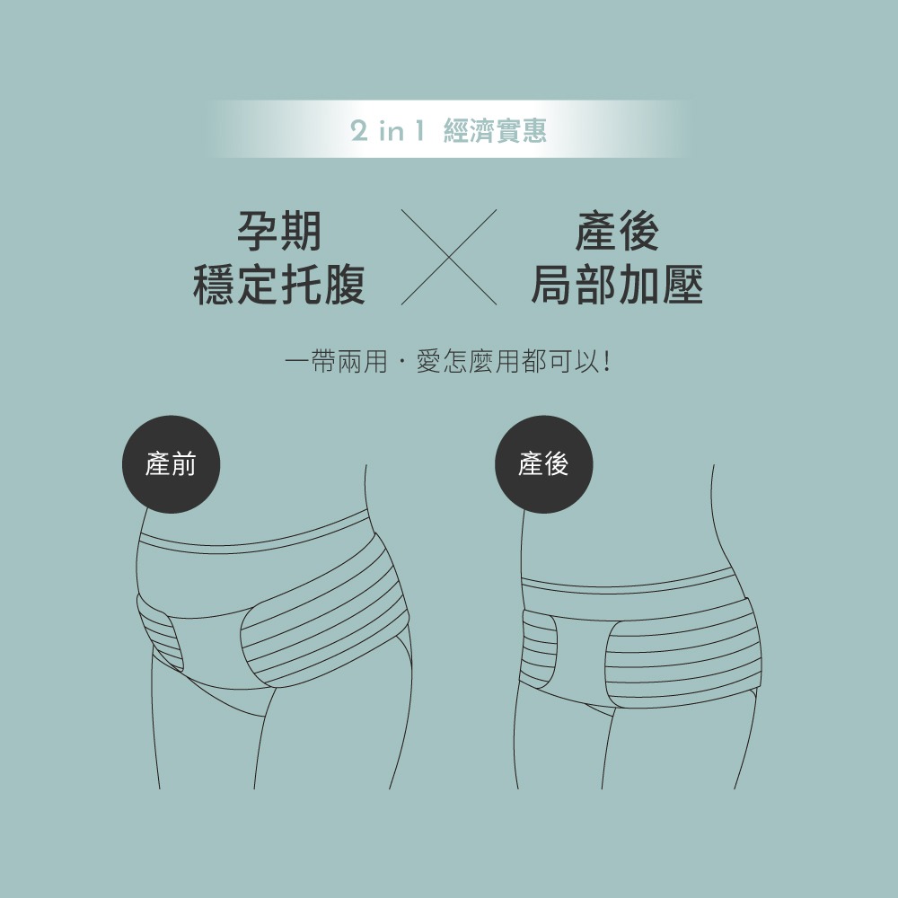 六甲村 雙層托腹帶（膚 / 黑）-細節圖4
