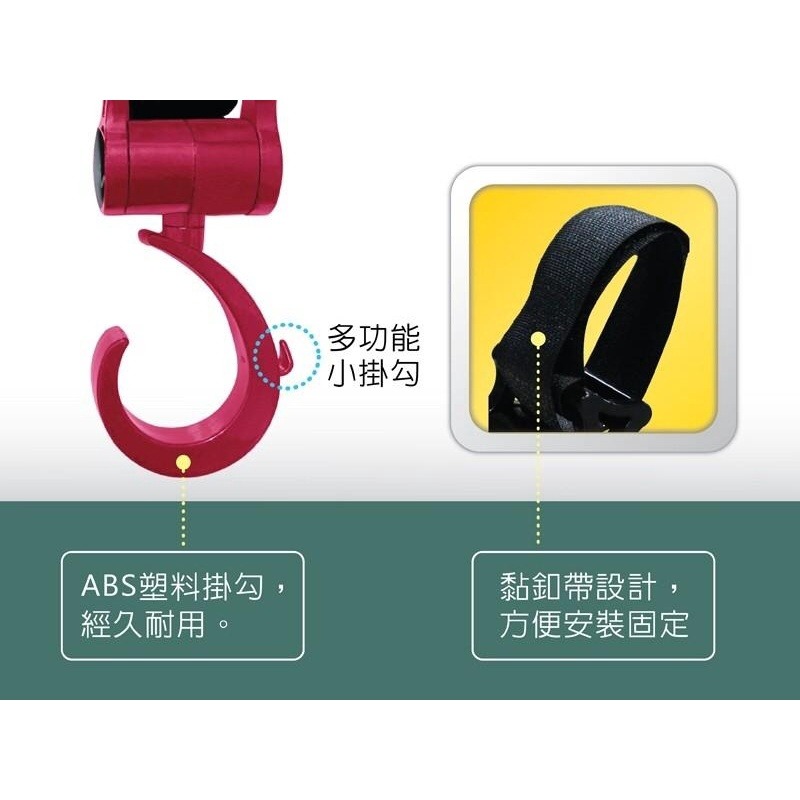 Vibebe 360度旋轉掛勾（黑 / 藍 / 紅）-細節圖5