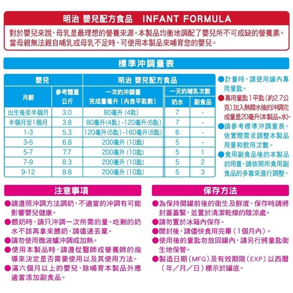 meiji 明治 嬰兒配方食品（新配方）800g-細節圖5