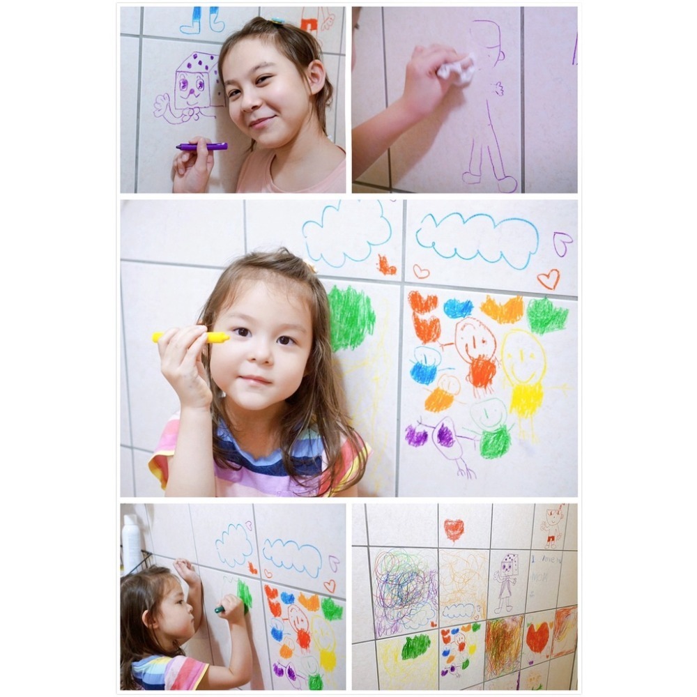 mamayo 媽媽友 伸縮水洗蠟筆12色（適用多種光滑平面/磁磚）洗澡蠟筆-細節圖8