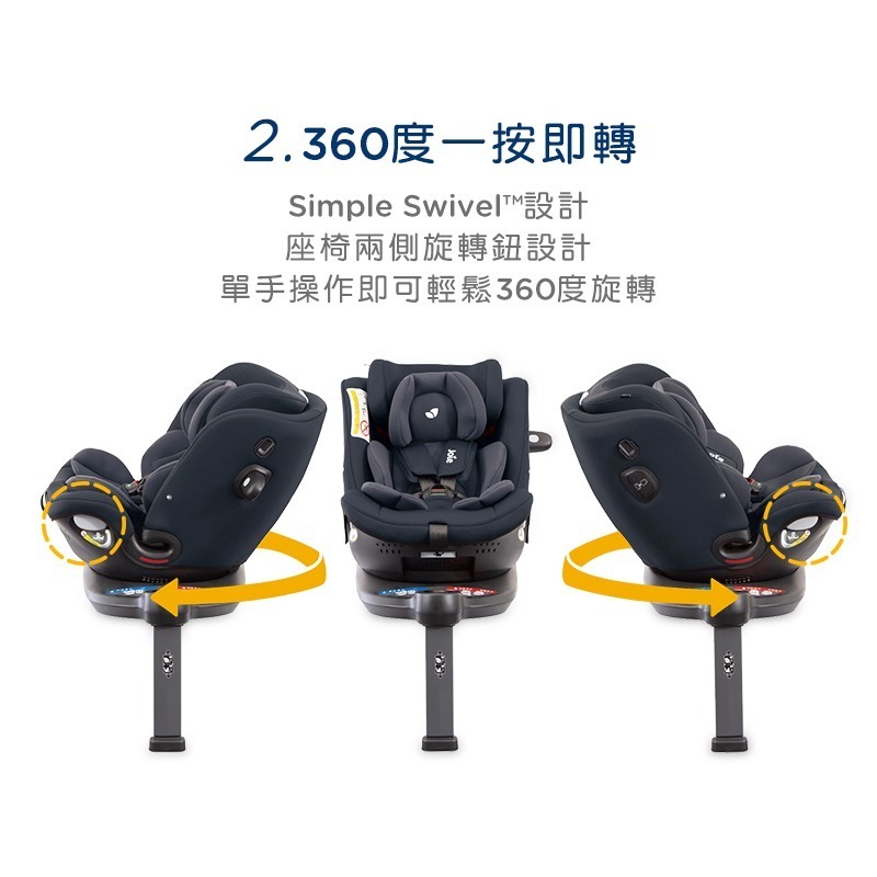 Joie i-Spin Grow FX 0-7歲旋轉型汽座（黑 / 藍）-細節圖4
