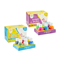 mamayo 媽媽友 可水洗幼兒無毒手指膏六色組（50ml/色 贈操作手冊）經典色/螢光色