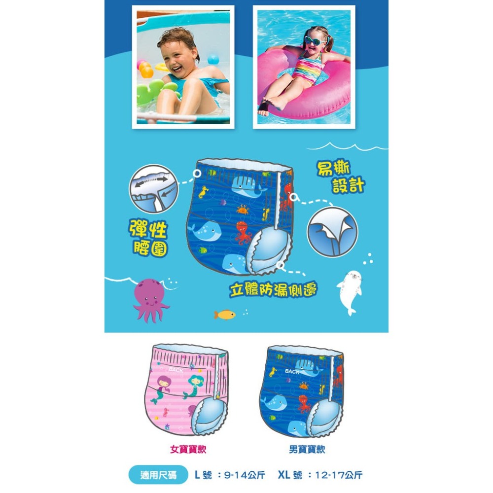 Nuby 游泳尿布 3入裝（男 / 女 / L / XL）-細節圖4