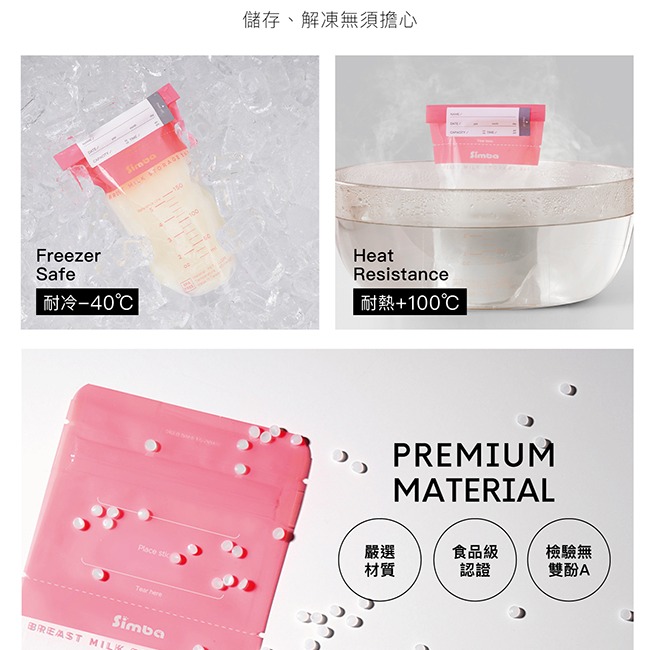 小獅王辛巴 母乳儲存袋 - 20入/盒(150ml/200ml/250ml)-細節圖5