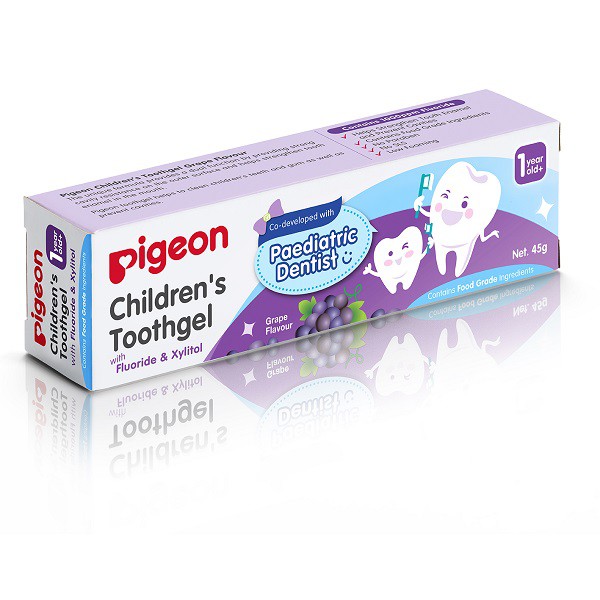 貝親 Pigeon 兒童含氟牙膏 45g（原味/葡萄）-細節圖3