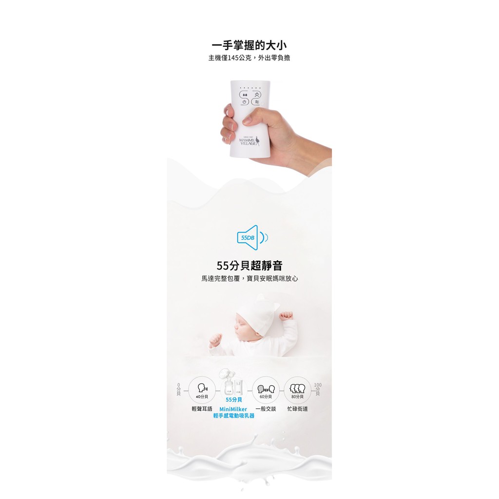 [送防溢乳墊+母乳保鮮袋] 六甲村 Mini-Milker 輕手感電動吸乳器+隨手吸真空集乳瓶(附防塵防漏蓋)-細節圖5
