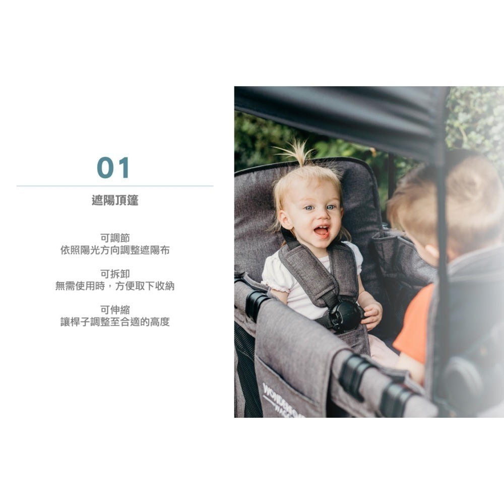 WonderFold W2 Elite 菁英多功能推車-火山黑 (含防水地墊) 嬰兒推車 寵物推車 雙寶推車-細節圖4