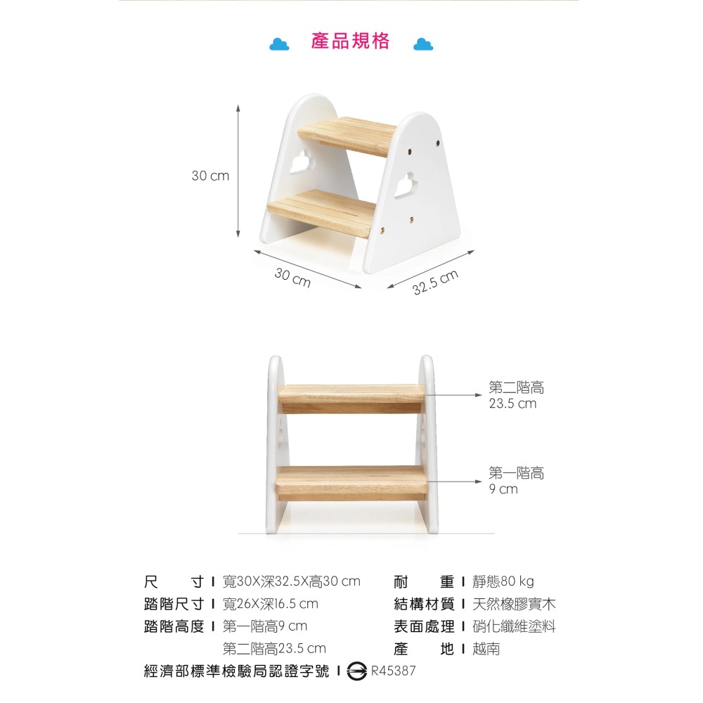 愛兒館 ilovekids 自主學習幫幫凳 (雲朵/白樹)-細節圖5