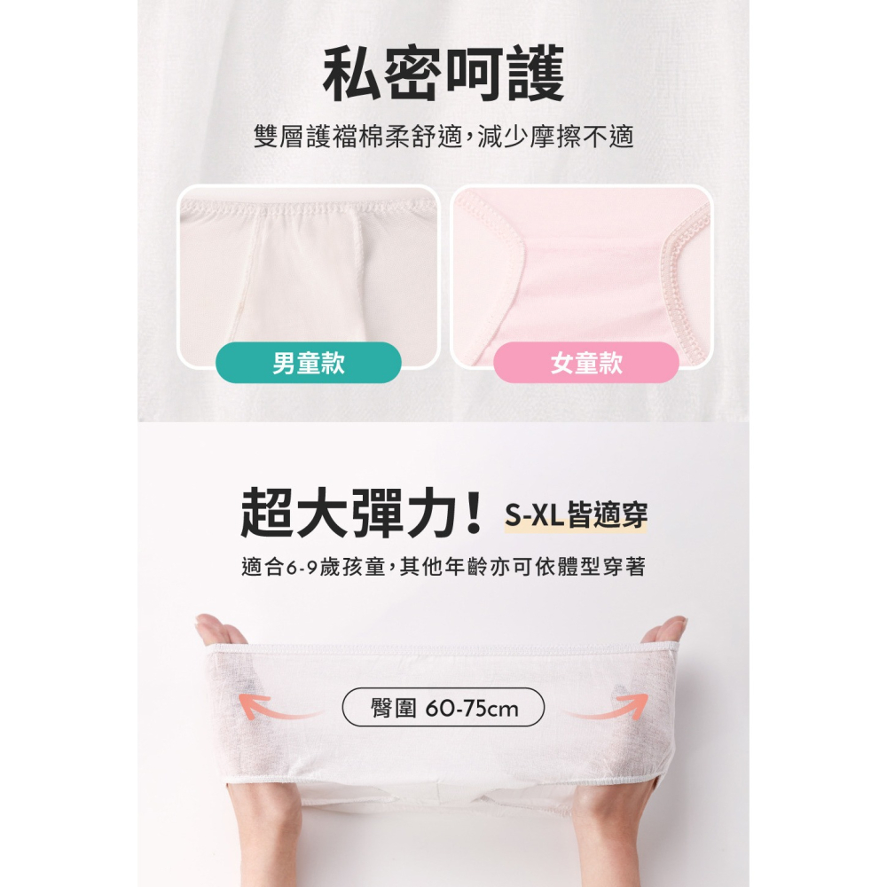 六甲村 Mammy Village 兒童免洗棉褲 5入/包 6~9歲 (男童/女童)-細節圖9