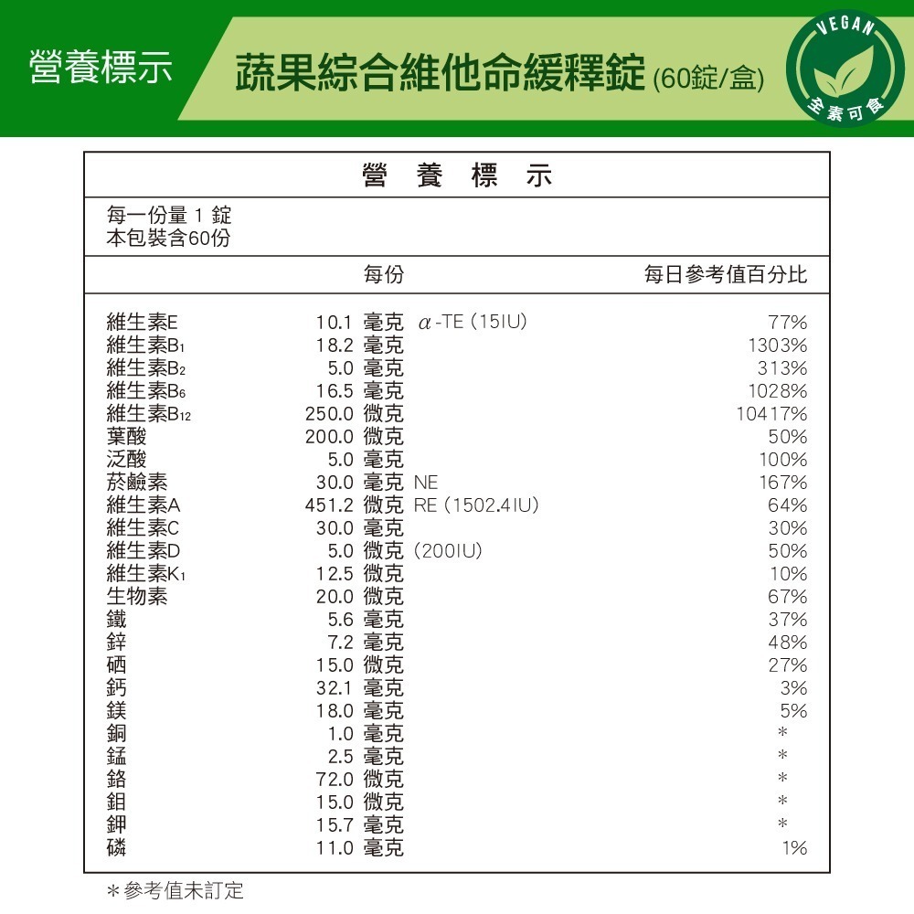 威瑪舒培×甜蜜家族 蔬果綜合維他命緩釋錠 60粒/盒｜葉酸 均衡營養 全素可食-細節圖7