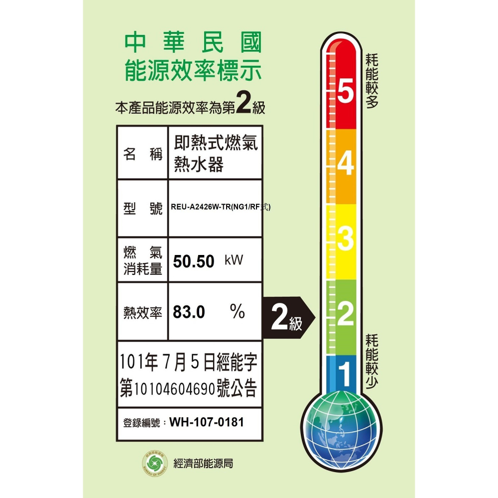 林內【REU-A2426W-TR_NG1】24公升屋外型馬達強排RF式熱水器(全省安裝)(商品卡2500元)-細節圖2