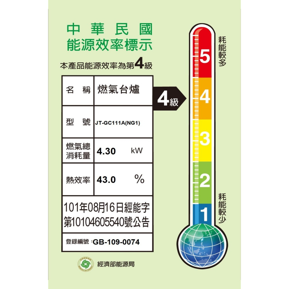 喜特麗【JT-GC111A-NG1】單口玻璃檯面爐瓦斯爐(全省安裝)-細節圖2