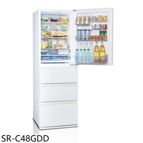 聲寶【SR-C48GDD】480公升四門變頻冰箱(含標準安裝)(7-11商品卡1100元)