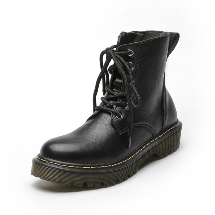 短靴 馬丁靴女2023秋冬新款英倫風1460六孔系帶夏季薄款平底鞋子女-細節圖5