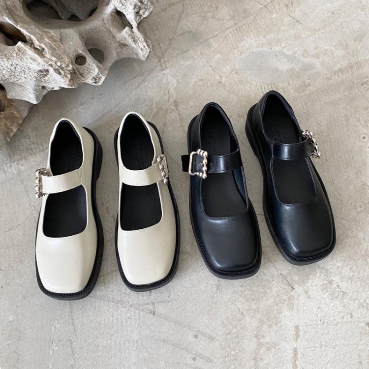 娃娃鞋 日系鞋子女2023年新款秋季方頭平底小皮鞋復古仙女風瑪麗珍鞋-細節圖3