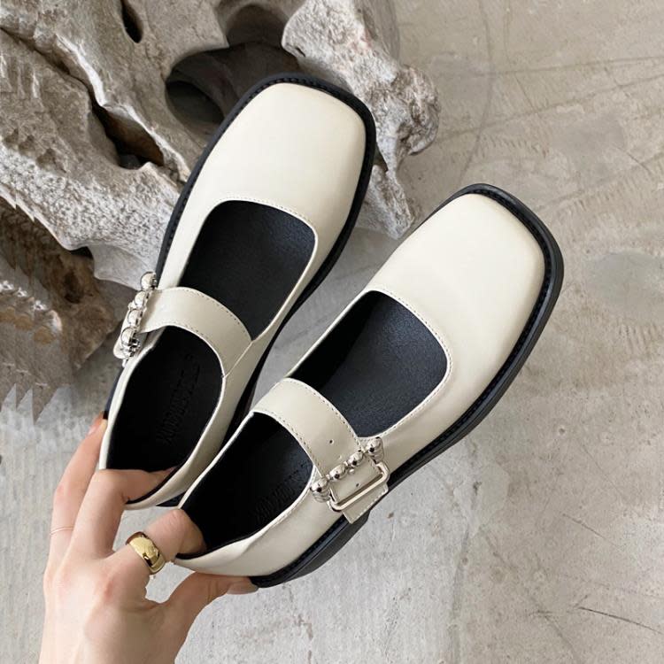 娃娃鞋 日系鞋子女2023年新款秋季方頭平底小皮鞋復古仙女風瑪麗珍鞋-細節圖4