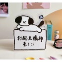 現貨-勵志狗狗壓克力筆筒 壓克力收納盒 可爱 卡通勵志置物盒 半透明造型收納架-規格圖1