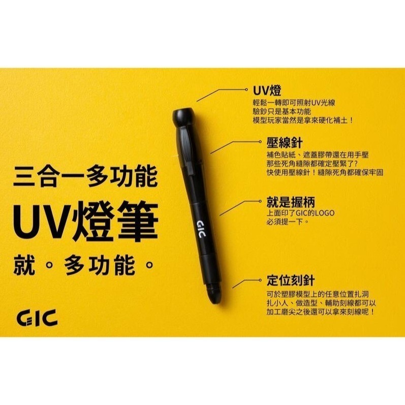 [那間店]GIC TC-03 TC03 模型專用 多功能UV燈筆 壓線針 定位刻針-細節圖2