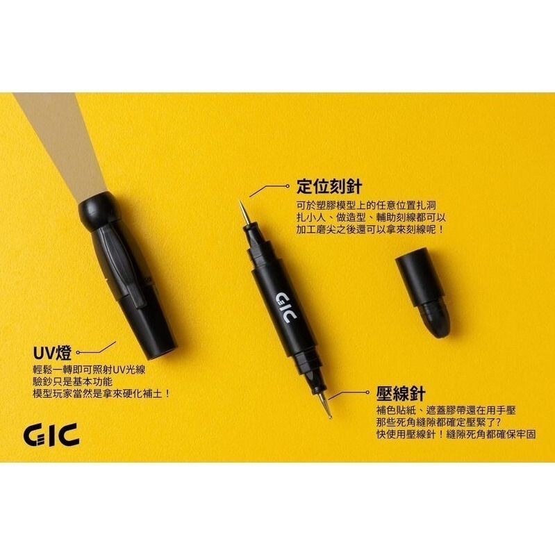 [那間店]GIC TC-03 TC03 模型專用 多功能UV燈筆 壓線針 定位刻針-細節圖3