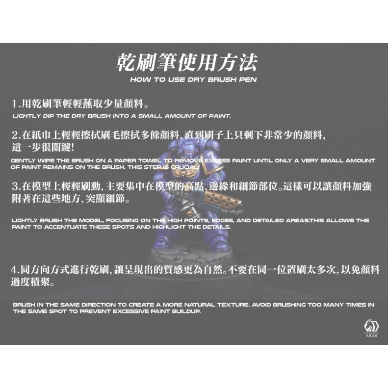[那間店]九五二漆 9527 GMW 模型用乾刷筆 模型上色筆 上色工具 乾刷筆 Dry Brush-細節圖6