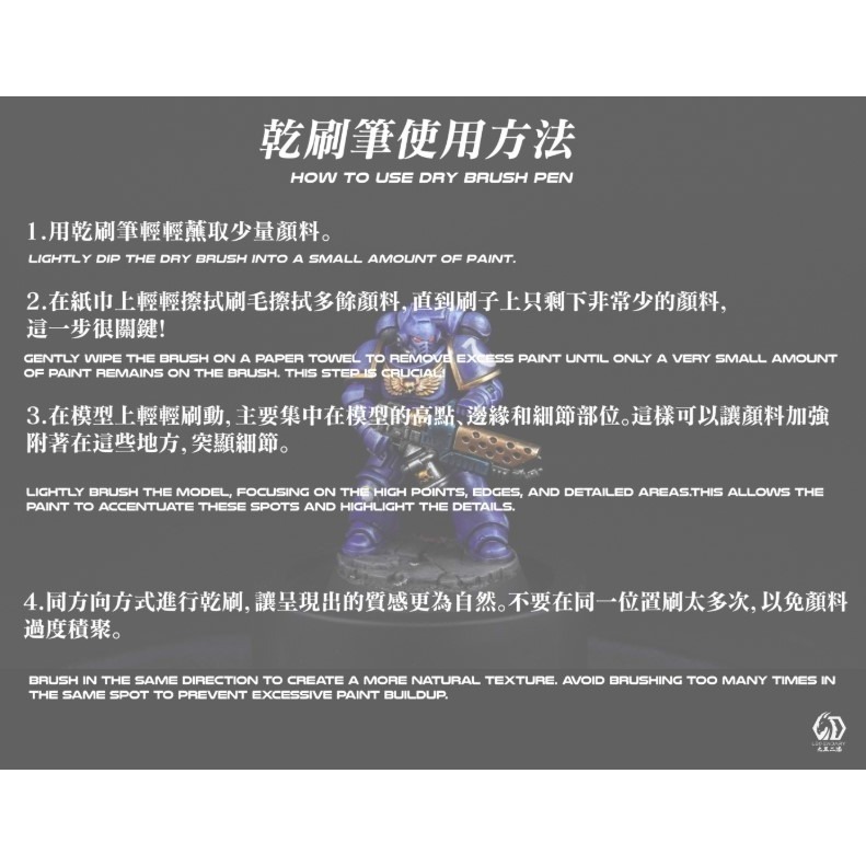[那間店]九五二漆 9527 GMW 模型用乾刷筆 模型上色筆 上色工具 乾刷筆 Dry Brush-細節圖6
