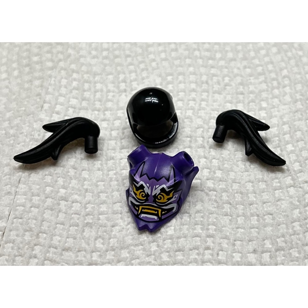 正版 Lego 樂高 70641 紫面具 近全新 35636pb01 附黑色頭髮及安全帽 如圖所示 夾鏈袋裝-細節圖2