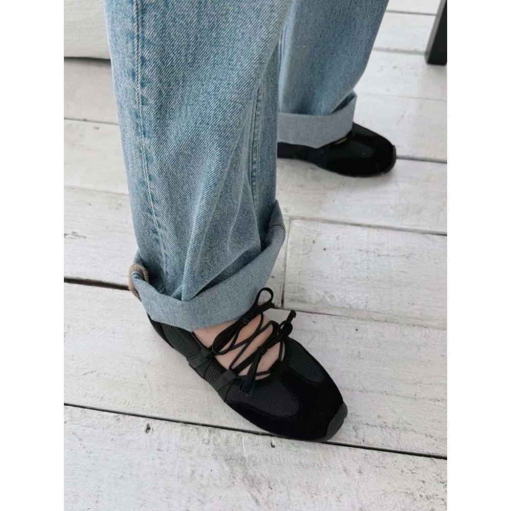 // HANLISHA🇰🇷韓國代購 // 東大門代購 [現貨當日寄]+預購 韓國網紅熱銷款 真皮蝴蝶結增高芭蕾運動鞋-細節圖4