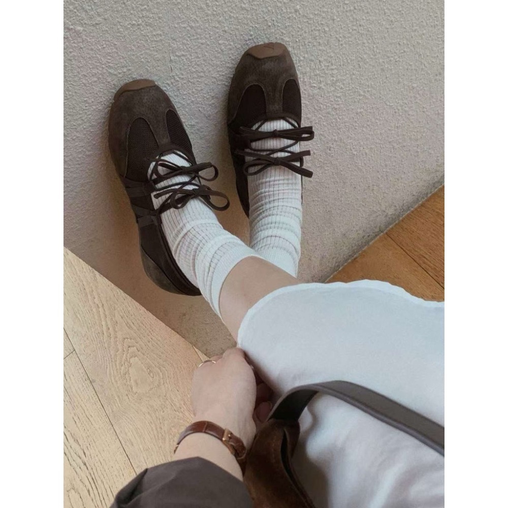 // HANLISHA🇰🇷韓國代購 // 東大門代購 [現貨當日寄]+預購 韓國網紅熱銷款 真皮蝴蝶結增高芭蕾運動鞋-細節圖6