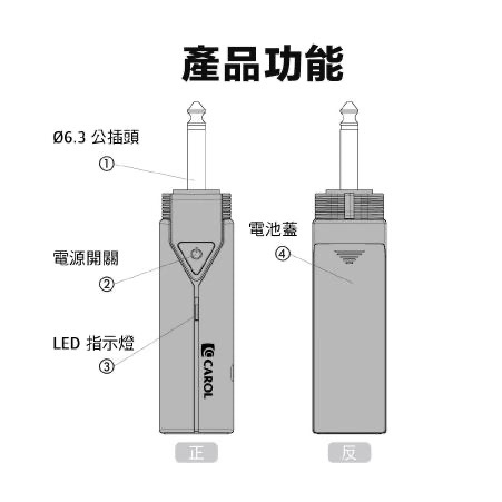 【CAROL】無線藍牙 5.1 系列麥克風套組 BTM-510BC 一般電池版  + 頭戴式麥克風 MUD-806N-細節圖5