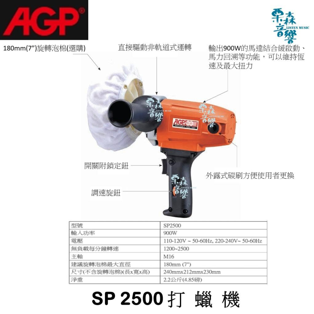 【AGP】 實體店 SP2500 拋光機 羊毛 打臘機-細節圖2