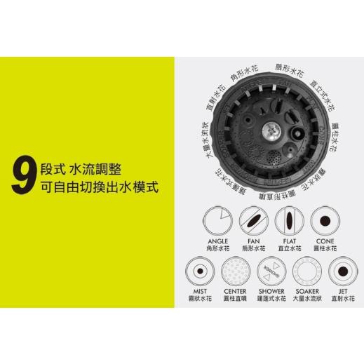 【Panrico 百利世】9段式噴水槍 灑水槍 水管專用水槍 園藝 洗車 澆花 台灣製造-細節圖3