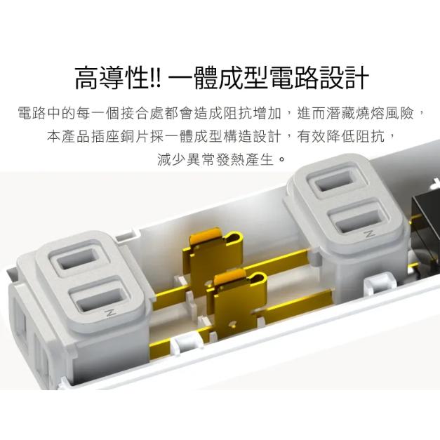 超值型3+1座2P延長線15A 【符合2019最新安規】與CT-2042同款 製造商成電牌-細節圖3