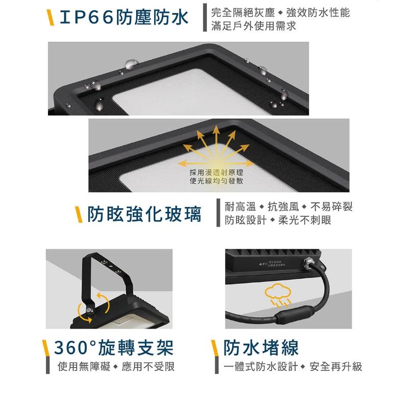 舞光 LED 20W 30W IP66 微波感應泛光燈 黃光/白光 戶外洗牆燈 戶外探照燈 感應投光燈-細節圖3
