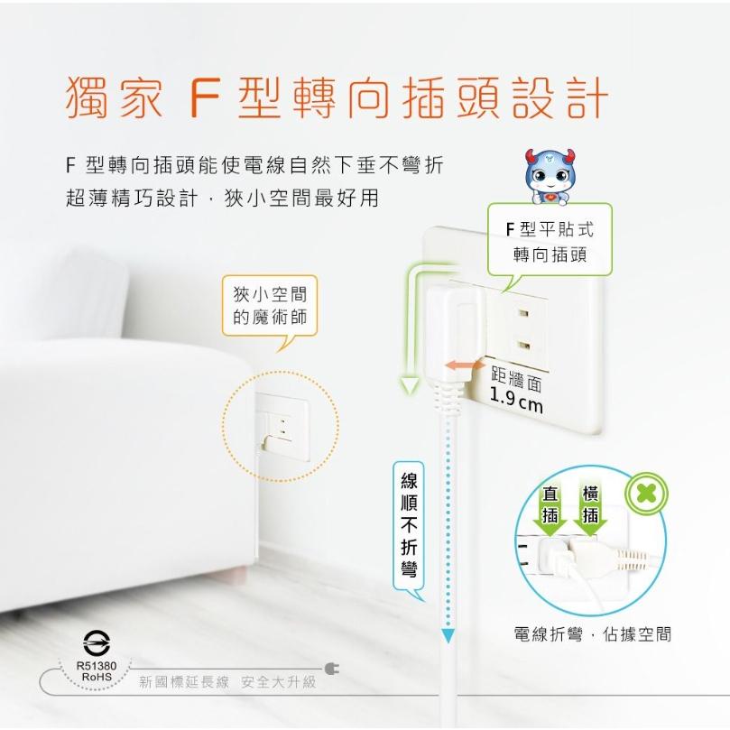 【聖岡科技Dr.AV】NS-203炫彩橫向3插2P延長線 新安規 NS-203炫彩橫向3插2P延長 4/6/9/15尺-細節圖4