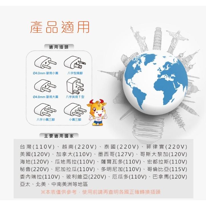 【聖岡科技Dr.AV】3P 台灣專用 萬國轉換插頭 國外電器在台灣用 PB-85 台灣三腳接地扁插-細節圖4