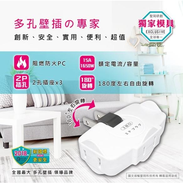 【聖岡科技Dr.AV】TNT-823R 日式轉向三面插-細節圖3