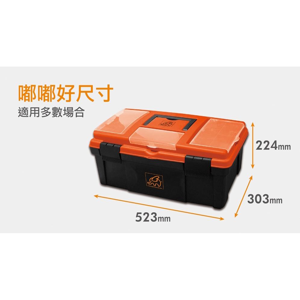 【Panrico 百利世】小飛象專業工具箱 透明蓋分類 2層多功能工具箱 上蓋零件盒材料收納盒 工具零件收納盒-細節圖3