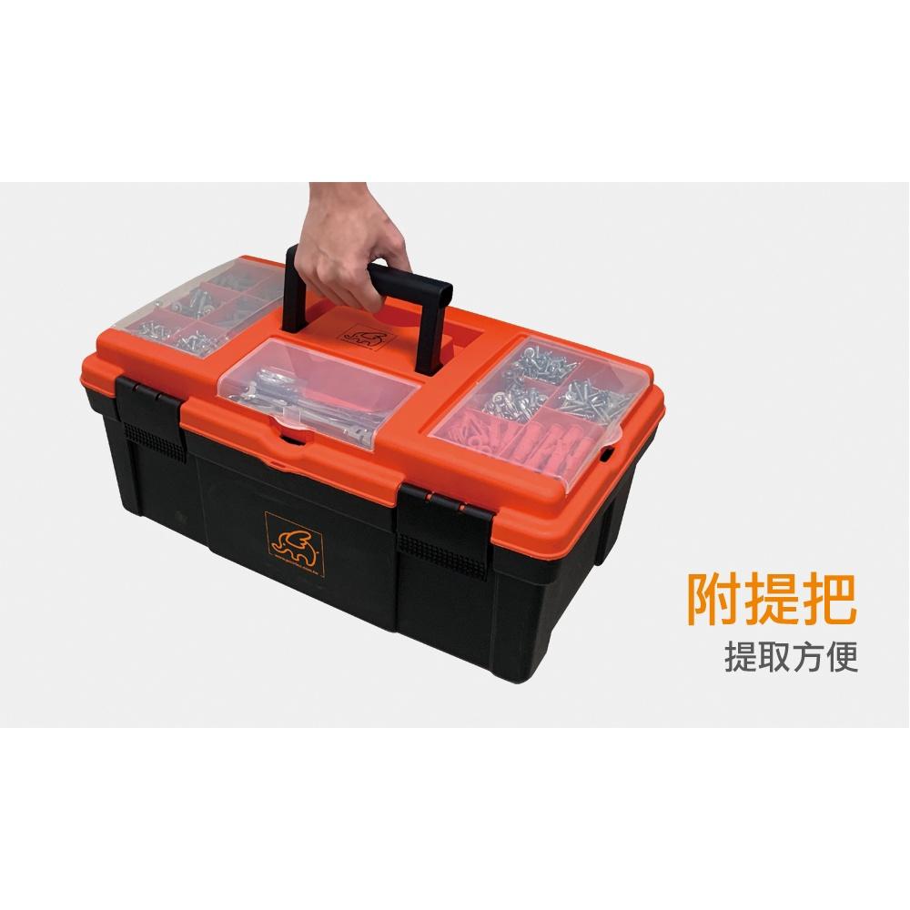 【Panrico 百利世】小飛象專業工具箱 透明蓋分類 2層多功能工具箱 上蓋零件盒材料收納盒 工具零件收納盒-細節圖5