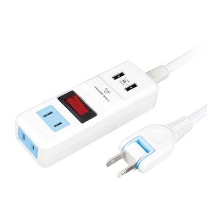 【聖岡科技Dr.AV】1米/2米多功能2USB家用延長線 PB-222U-1 2.4A急速充電 可承受15A1650瓦-細節圖2