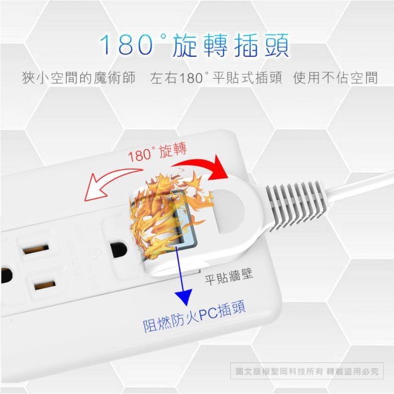 【聖岡科技Dr.AV】1米/2米多功能2USB家用延長線 PB-222U-1 2.4A急速充電 可承受15A1650瓦-細節圖5